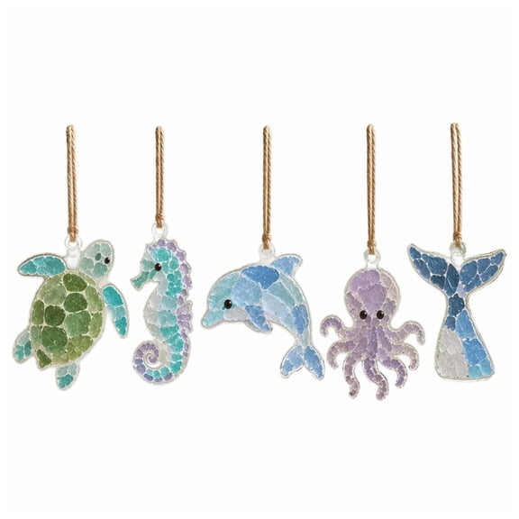 Yucurem 5 Pack Diy Collage Kit With Frosted Texture Handmade Window Hanging Decor Multi Purpose Stained Glass Style Animals Ornaments For Diys Lover & Beginner (Little Bird)