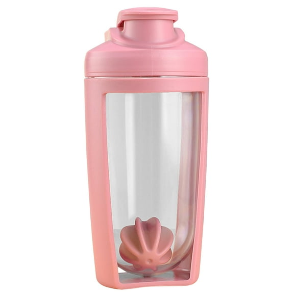 Yucurem 500ml Protein Shaker Bottle with Whisk Ball for Workout Gym Sport Water Bottles for Sports (Pink)