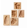 thumbnail image 1 of Yucurem 5PCS Christmas Wooden Cookie Molds, 3D Carved Baking Biscuit Cutter, Embossing Press Stamps for Christmas Kitchen DIY Family Gatherings, 1 of 7