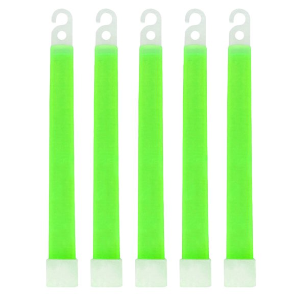 Yucurem 5pcs 6 Inch Glow Light Sticks Waterproof Survival Kit Camping Gear Essential for Camping Barbecue (Green)
