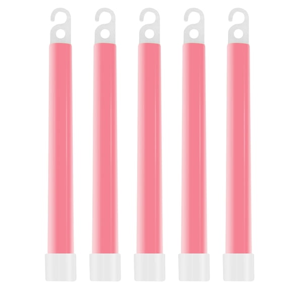 Yucurem 5pcs 6 Inch Glow Light Sticks Waterproof Survival Kit Camping Gear Essential for Camping Barbecue (Pink)