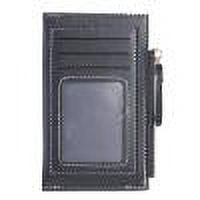 Yucurem 5pcs Women PU Solid Card Holder Money Bag Multi-slot Mini Wallet(Black)