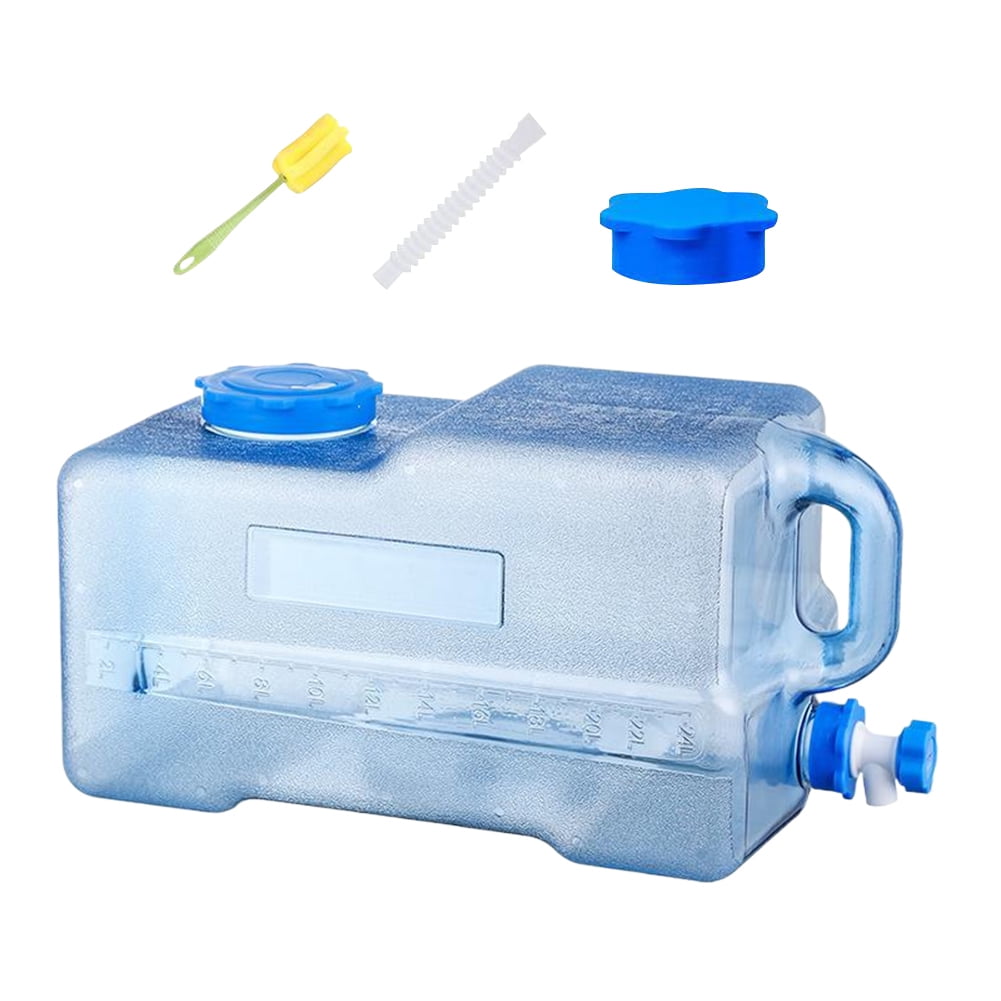 Yucurem 6.3 Gal Thickened Water Storage Tanks - Large Capacity Water Tank Jug for Outdoor - Transparent Emergency Water Tank (Blue)