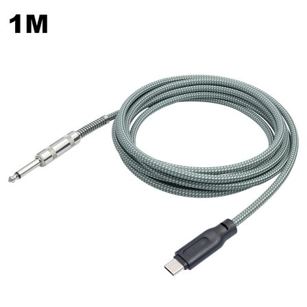 Yucurem 6.35mm 1/4 Inch Ts To Usb-c Audio Cable Braided for 15 Series (1m)