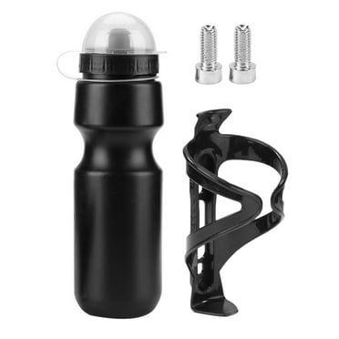 Yucurem 650ml Mountain Bike Bicycle Water Bottle+Holder Cage Mount Screw (Black)