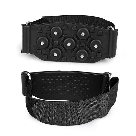 Yucurem 7 Teeth Snow Ice Claws, Non-Slip Walking Cleat Ice Grippers, Adjustable Winter Ice Cleats (A)