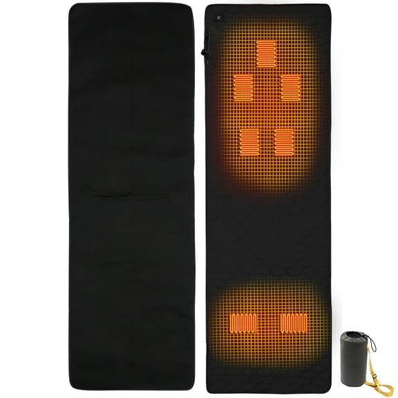 Yucurem 7 Zones 3 Gear Heated Sleeping Pad Usb Powered Mat for Outdoor Travel Camping Bedding (Black)