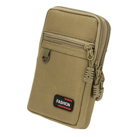 Yucurem 7 inch Coin Waist Fanny Pack, Portable Phone Pouch for Sports Camping, Wear-Resistant Purse Belt Pack (Khaki)