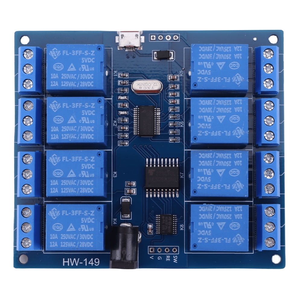 Yucurem 8 Channel USB Control Relay Module 5V Smart Control Switch Module for Arduino