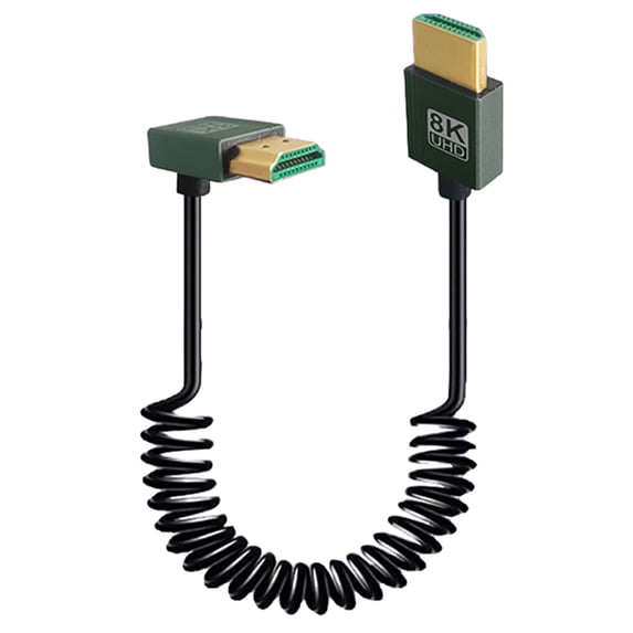 Yucurem 8K Hdmi-compatible To Hdmi-compatible 2.1 Coiled Cable 48Gbps (A To A Up)