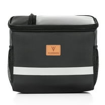 Yucurem 8L Bike Front Bag Waterproof Touch Screen Phone Handlebar Bag for Camping Bicycle Bags (Black)