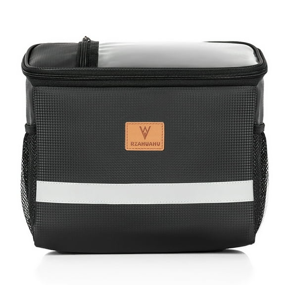 Yucurem 8L Bike Front Bag Waterproof Touch Screen Phone Handlebar Bag for Camping Bicycle Bags (Black)