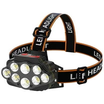 Yucurem 8LED Camping Headlight Usb Rechargeable Outdoor Headlamp for Fishing Hiking Camping Lamp (Black)