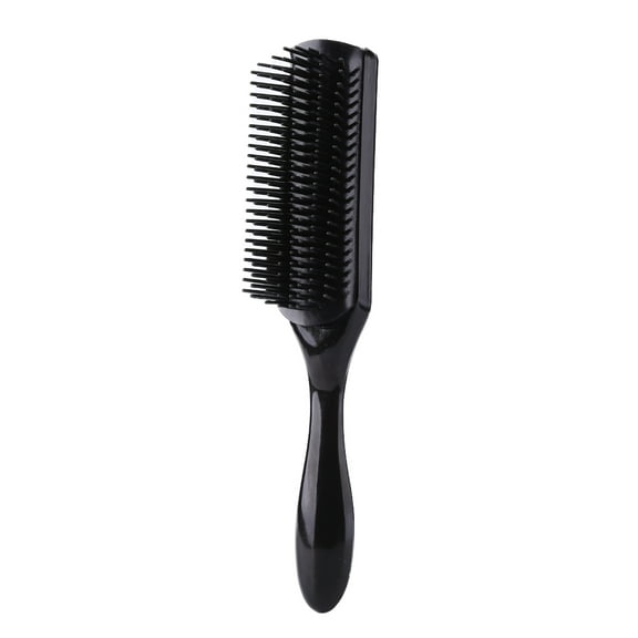 Yucurem 9 Rows Styling Brush Straight Curly Hair Detangling Massage Comb (Black)