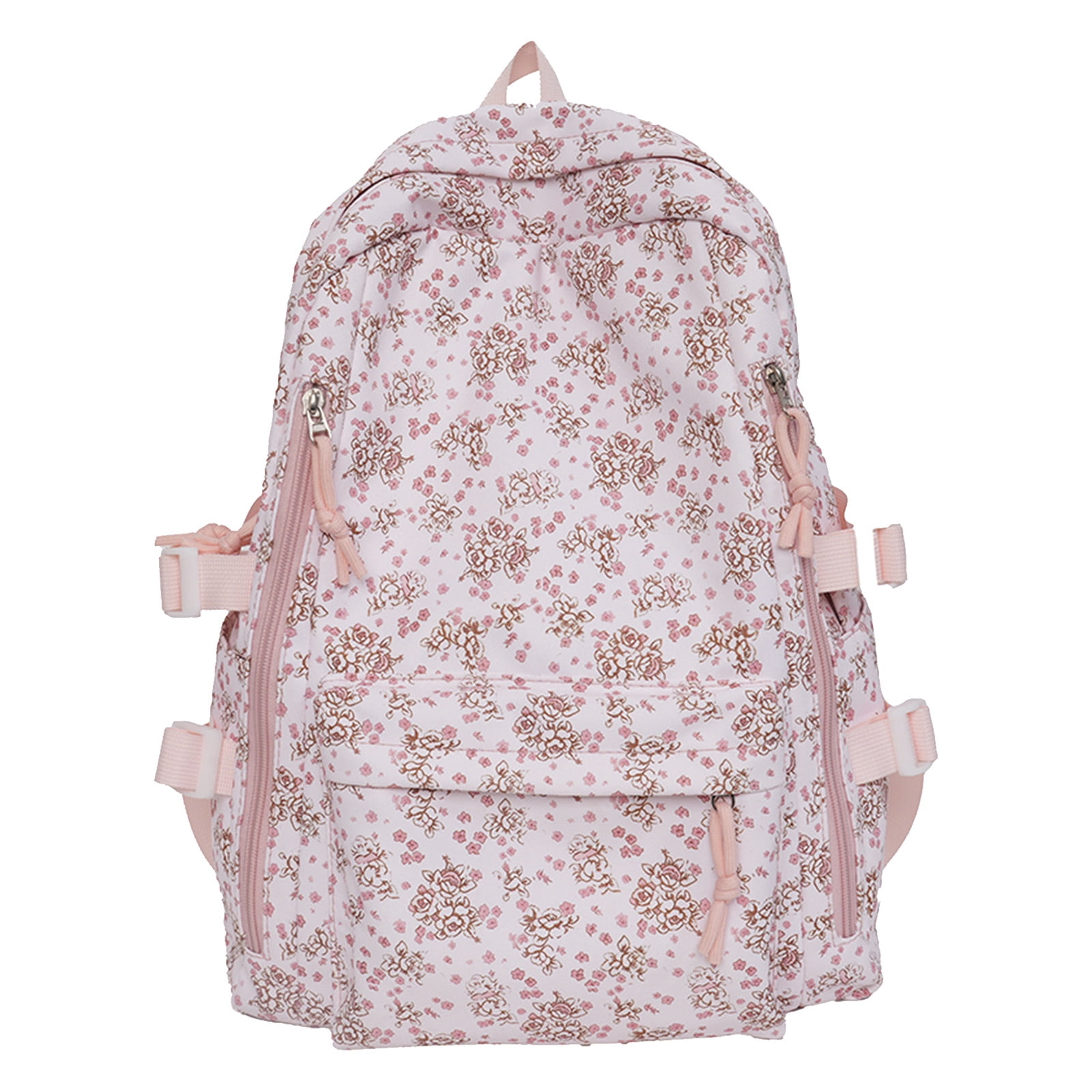 Yucurem Aesthetic Floral Backpack for Women, Large Capacity Nylon ...