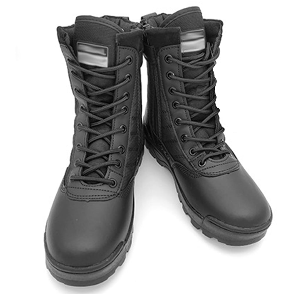 Yucurem Army Combat Boots Lace Up Breathable Hightop Lightweight for Men (Black 41)
