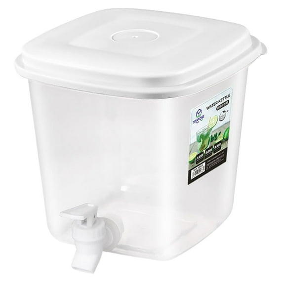 Yucurem Beverage Water Dispenser With Lid Fridge Drink Dispenser Juice Jug Kitchen Essentials (Square 3.5L)