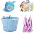 thumbnail image 1 of Yucurem Bicycle Basket Streamers Set, Bicycle Wicker Basket, Bike Bell and Stickers, Bike Decoration Accessories Kit for Girls, 1 of 6