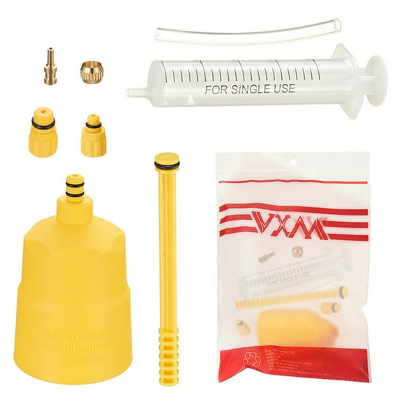 Yucurem Bike Disc Brake Bleed Set Hydraulic Mineral Oil Bleed Kit for Brake Bicycle Repair Tools (Yellow)