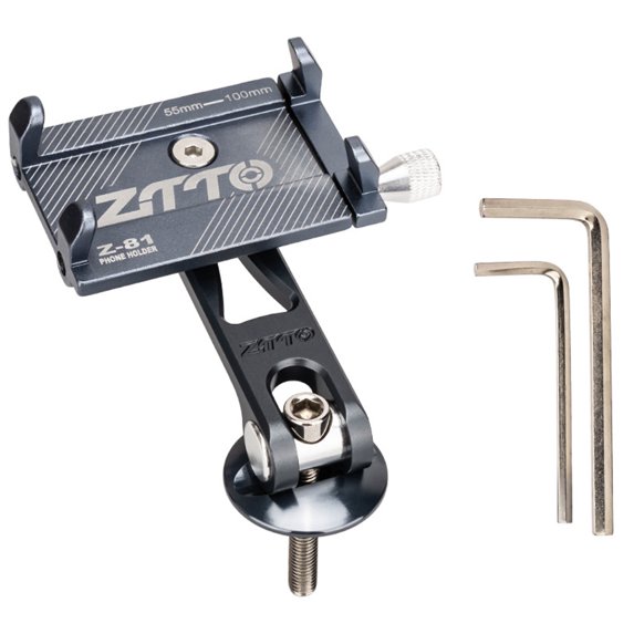 Yucurem Bike Phone Holder Adjustable Motorcycle Phone Mount Scooter Phone Clip (Silver)