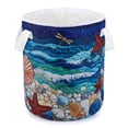 thumbnail image 1 of Yucurem Fabric Starfish Storage Hamper with Handle, Quilted Laundry Basket for Nursery Bedroom Laundry Room Clothes Toys, 1 of 9