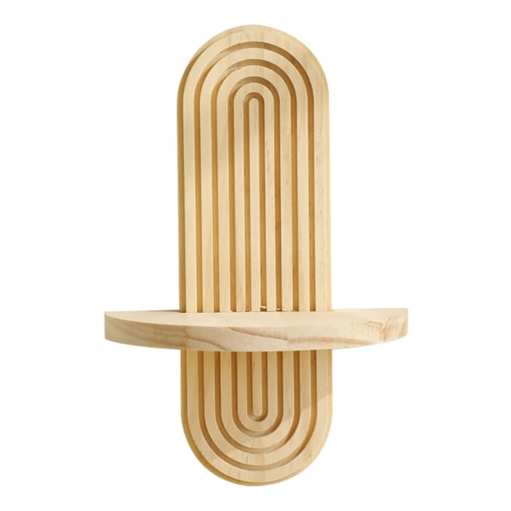 Yucurem Boho Shelves Wall Decor, 11.8" Mid Century Modern Decorative Floating Shelves, Natural Wood Shelf for Living Room, Bedroom, Nursey Room