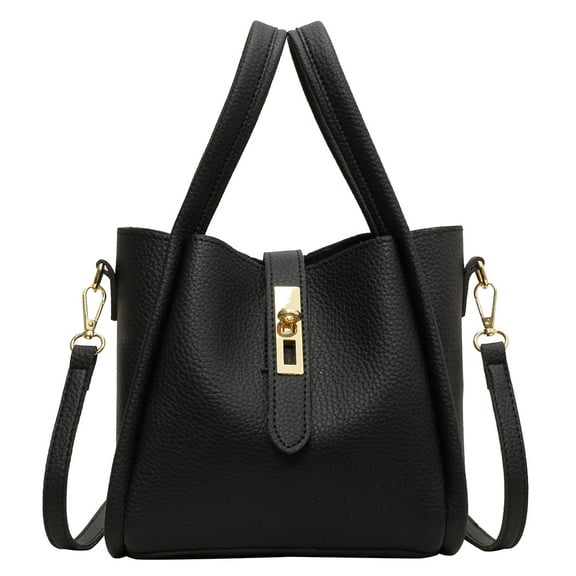 Yucurem Bucket Bag For Women Solid Shoulder Bag Pu Leather Crossbody Bag For Work(black) Multi-function handbag (Black)