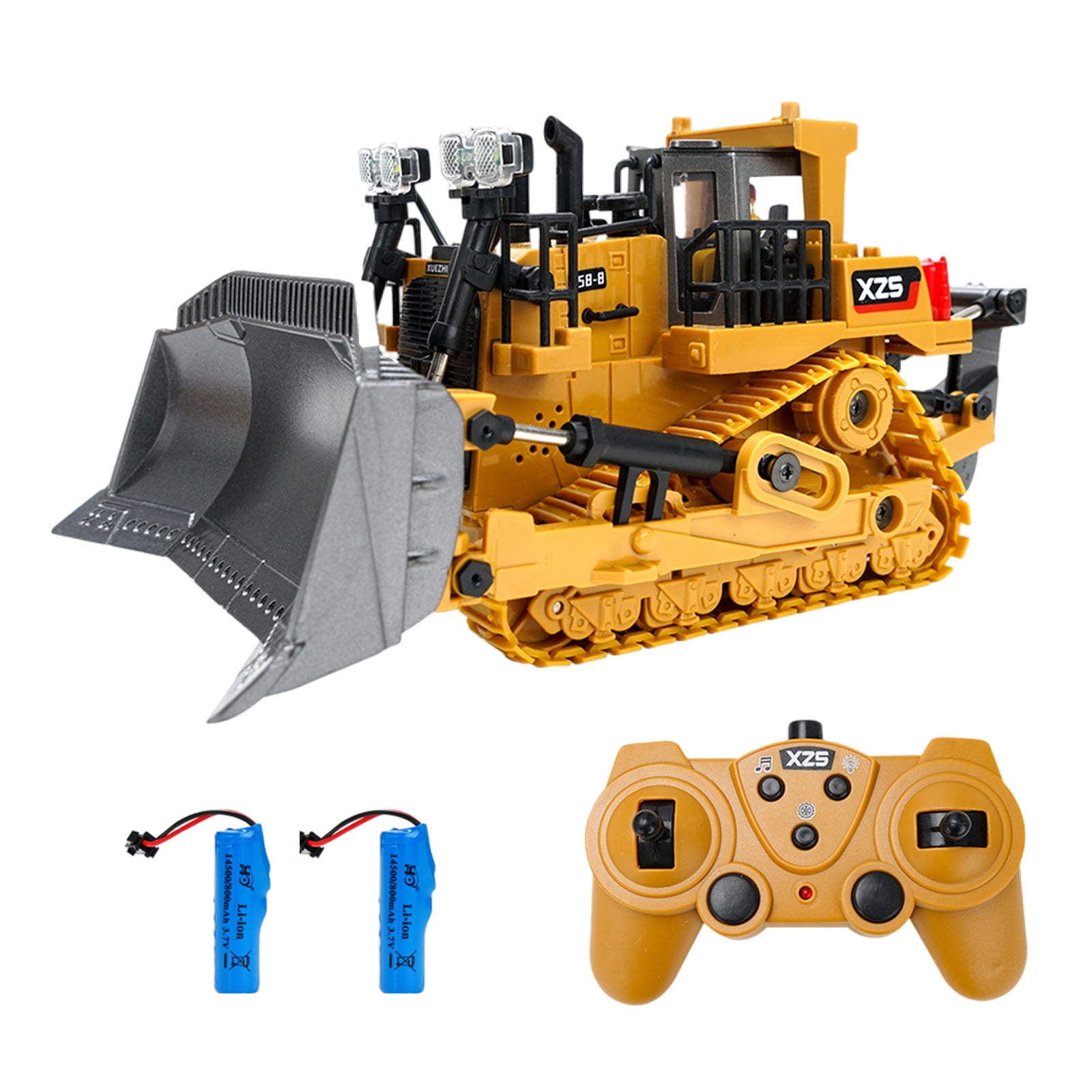 Yucurem Bulldozer Toy for Toddlers, Metal Remote Control Bulldozer with