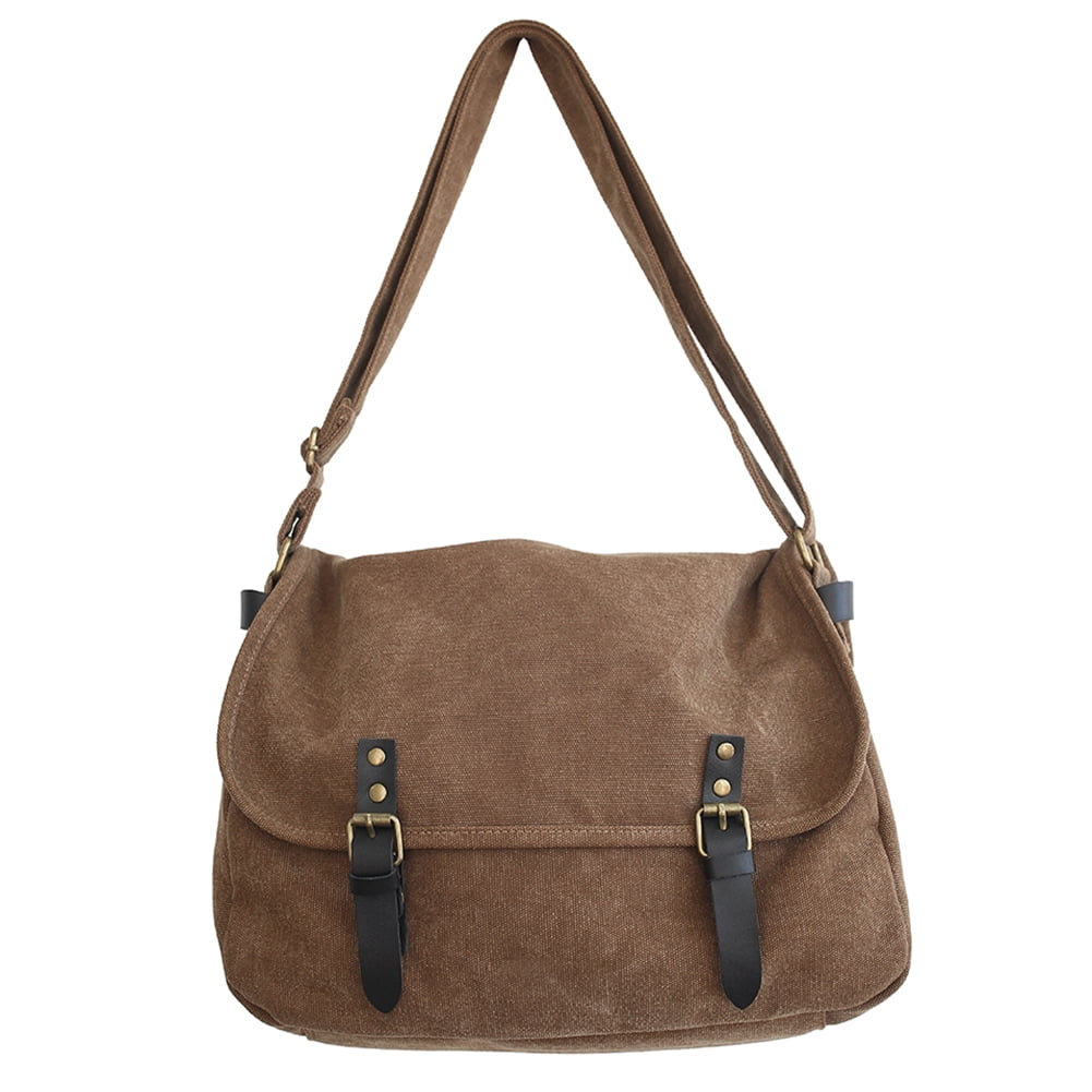 Yucurem Canvas Crossbody Bag Flap Buckle Fashion Unisex Handbags for