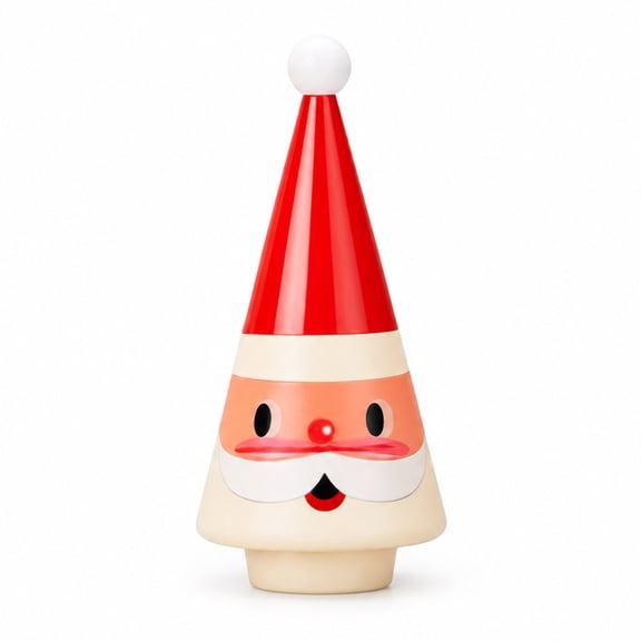 Yucurem Christmas Conical Santa Claus Blow Mold Figurine Ornament, Retro Glowing Cartoon Santa Statue for Christmas Mantel Desk Shelf Decor