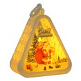 thumbnail image 1 of Yucurem Christmas Hanging Triangle Lantern with LED Lights, Light Up Christmas Theme Night Light for Christmas Tree & Home Decor Gifts (White Santa), 1 of 9