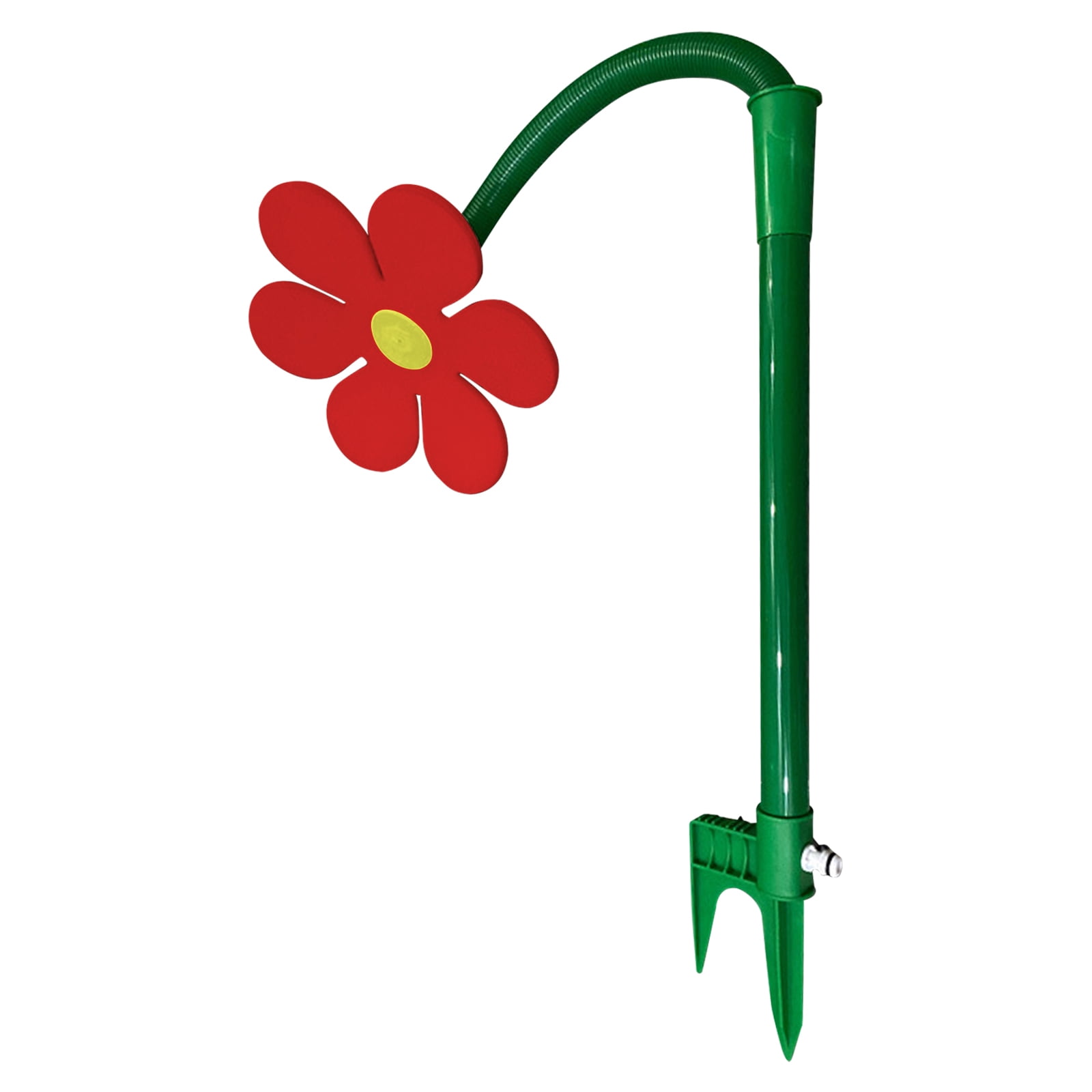 Yucurem Crazy Dancing Daisy Sprinkler, 360 Rotatable Flower Sprinklers with Spike, Garden Sprinkler Stake for Lawn Yard Outdoor Summer Watering Pets Playing (Red)