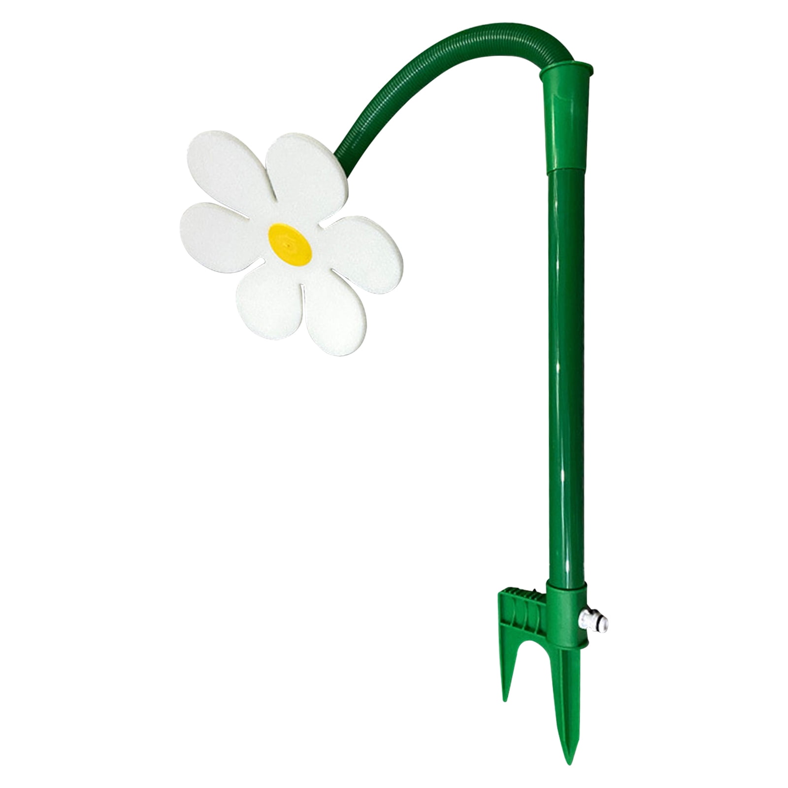 Yucurem Crazy Dancing Daisy Sprinkler, 360 Rotatable Flower Sprinklers with Spike, Garden Sprinkler Stake for Lawn Yard Outdoor Summer Watering Pets Playing (White)