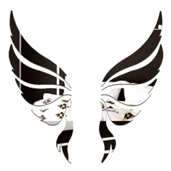 Yucurem Creative Angel Wings Acrylic Mirror Wall Stickers Bedroom Living Room Decor