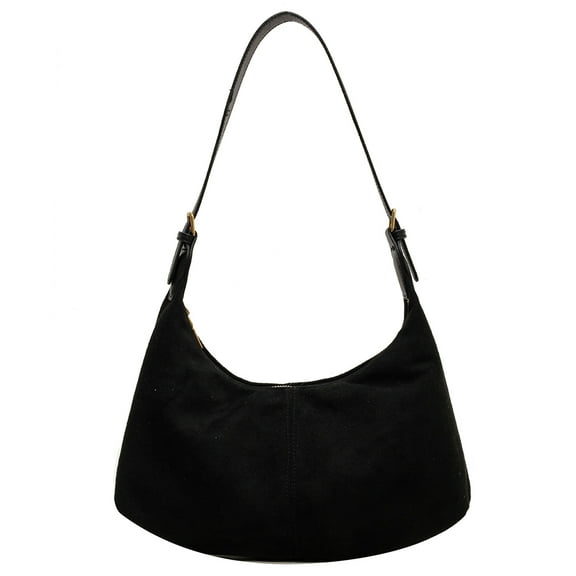 Yucurem Crescent Bag For Women With Inner Pocket Hobo Bag Zipper Handbag For Work(black) Fashion shoulder bag (Black)
