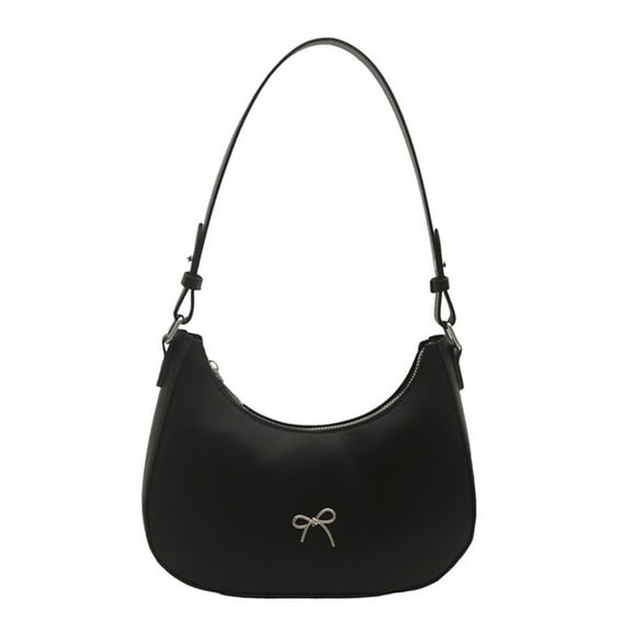 Yucurem Crescent Shoulder Bag Trendy Clutch Bag Tote Bag Purses For Women (Black) PU Leather bag (Black)