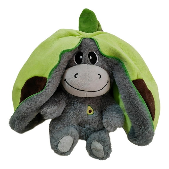 Yucurem Cute Plush Stuffed Avocado Donkey Toy, Music & Light Soothing Breathing Animal Donkey Toy for Adults Kids Birthdays Gifts