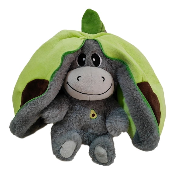 Yucurem Cute Plush Stuffed Avocado Donkey Toy, Music & Light Soothing Breathing Animal Donkey Toy for Adults Kids Birthdays Gifts
