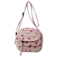 thumbnail image 1 of Yucurem Cute Strawberry Shoulder Bag Corduroy Trendy Crossbody Bag For Women (Pink) Fashion shoulder bag (B), 1 of 10