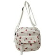 thumbnail image 1 of Yucurem Cute Strawberry Shoulder Bag Corduroy Trendy Crossbody Bag For Women (White) Fashion shoulder bag (A), 1 of 10
