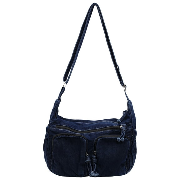 Yucurem Denim Shoulder Bag Retro Crossbody Bag Large Hobo Bag For Women (Dark Blue) Fashion shoulder bag (Dark Blue)