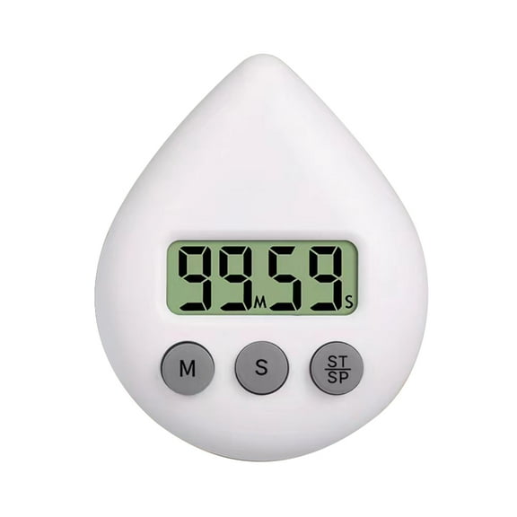 Yucurem Digital Timer Waterproof Shower Timer Kitchen Bathroom Timer Timer Kitchen Essentials (White)
