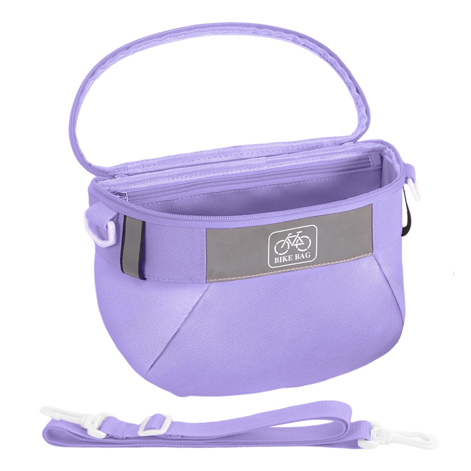 Yucurem Durable Kids Bike Basket, Waterproof Bicycle Front Basket Handlebar Bag with Reflective Safety Straps, Fabric Bicycle Basket for Boys & Girls (Purple)
