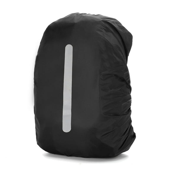 Yucurem Dustproof Backpack Rain Cover, Waterproof Backpack Cover for Camping Hiking, Reflective Rain Cover (Black 30L)