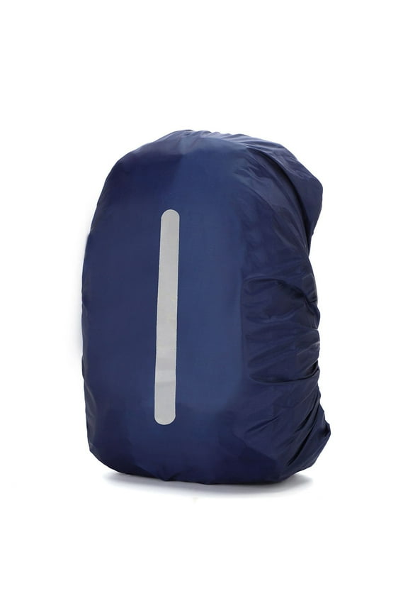 Dustproof Backpack Rain Cover, Waterproof Backpack Cover for Camping Hiking, Reflective Rain Cover (Dark Blue 30L)