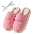 thumbnail image 1 of Yucurem Electric Heated Slippers Plush Heated Foot Warmer Boot Christmas Gifts (Pink), 1 of 6