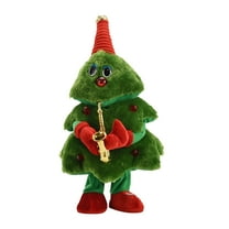Yucurem Electric Singing Music Christmas Tree Plush Toy Xmas Gift For Holiday Lighting Supplies (Saxophone)