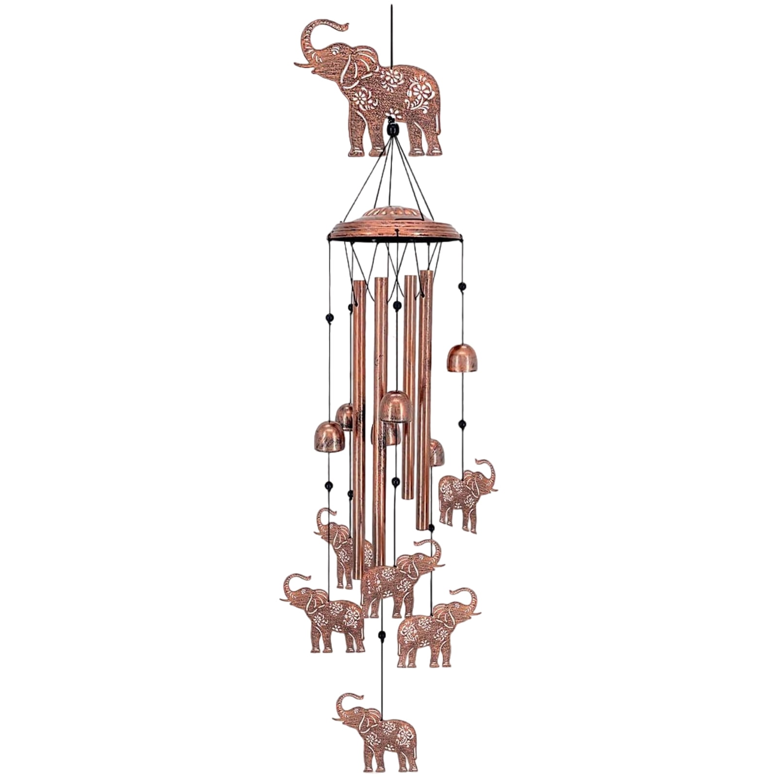 Yucurem Elephant Wind Chime for Outside, Handmade Metal Garden Wind Chimes, Melodic Weatherproof Wind Bell for Patio Porch Decor