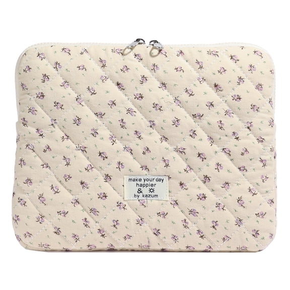 Yucurem Floral Laptop Sleeve Quilted Laptop Case For 11 Inch Laptop Tablet (Purple) Multi-function computer bag (G)
