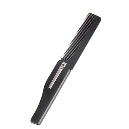 Yucurem Foldable Hair Comb Women Hairdressing Men Moustache Beard Comb (Black)